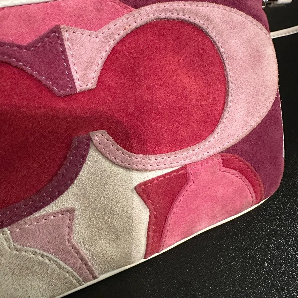 Vintage Coach Suede Patchwork Wristlet